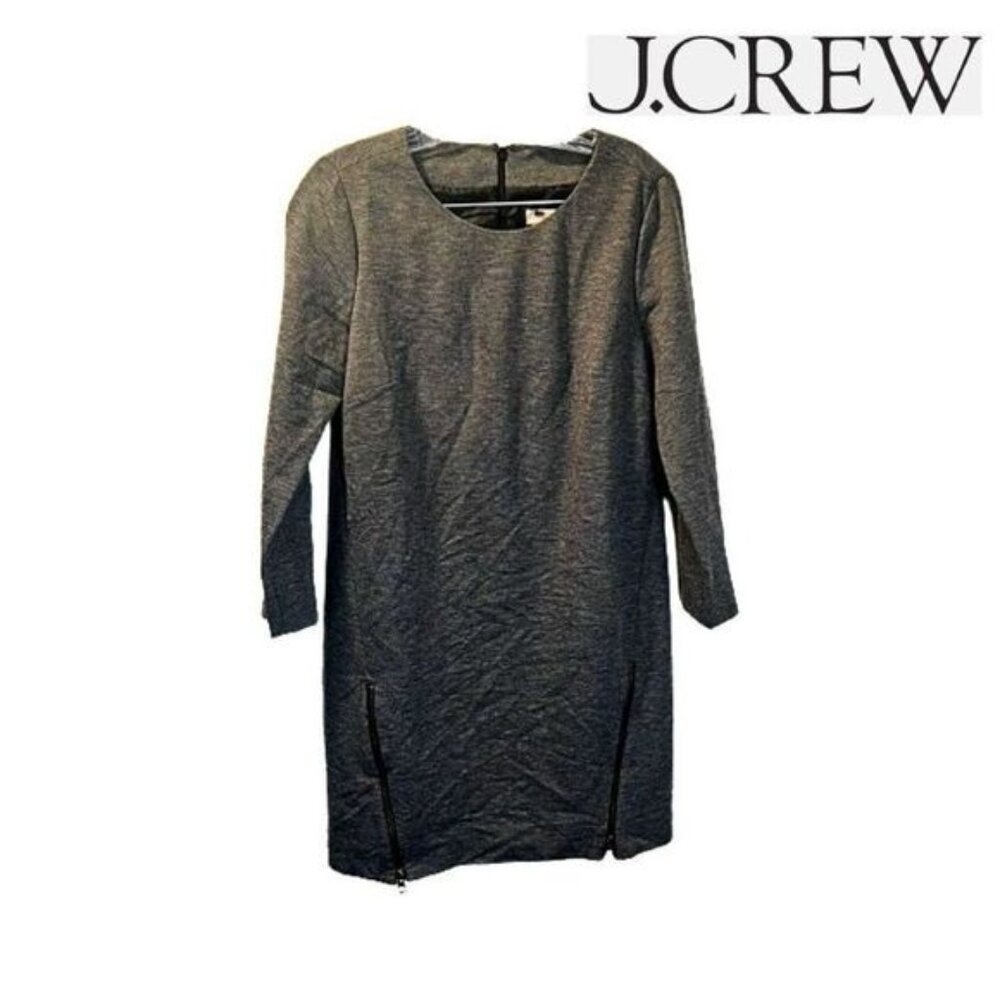 J. Crew Womens Long Sleeved Shift‎ Dress With Zipper Accents